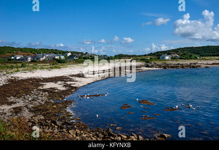 Great Par bay and beach on Island of Bryher,Scilly Isles,United Kingdom Stock Photo