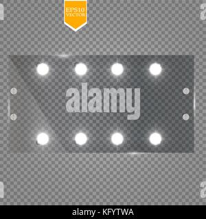 Makeup mirror isolated with lights. Vector illustration. eps 10 Stock Vector