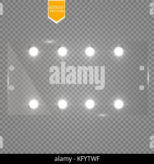 Makeup mirror isolated with lights. Vector illustration. eps 10 Stock Vector