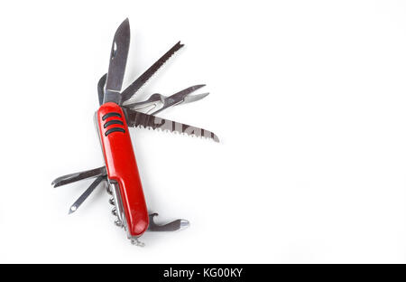 Multi task army  knife on white background Stock Photo
