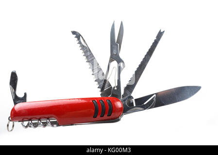 Multi task army  knife on white background Stock Photo