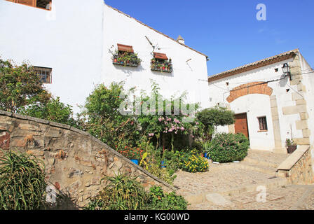 Historic building in medieval old town, Caceres, Extremadura, Spain Stock Photo