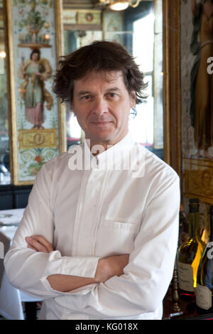 Portrait of Guy Martin chef at the restaurant Le grand Vefour in