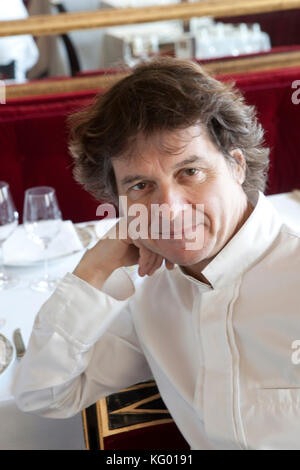 Portrait of Guy Martin chef at the restaurant Le grand Vefour in