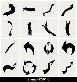 Set of Hand drawn arrows collection set. Vector illustration Stock Vector