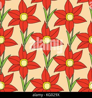 Seamles floral background with flowers. Vector illustration Stock Vector