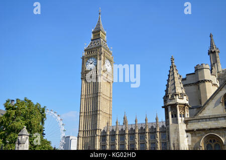 Big Ben Queen Elizabeth Tower and Houses of Parliament, London, UK. Stock Photo