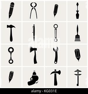 Set of tools. Isolated on white. Vector illustration Stock Vector