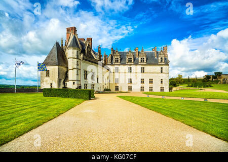 Chateau de Amboise medieval castle, Leonardo Da Vinci tomb. Loire Valley, France, Europe. Unesco site. Stock Photo