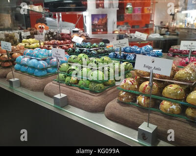 Selection of chocolate in a row shop in Belgium Stock Photo Alamy