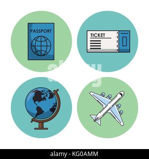 Vacations and travel icons Stock Vector