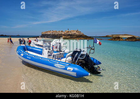 The beautiful Glenan Islands located off the west Finistere coast near Concarneau Brittany France. Stock Photo