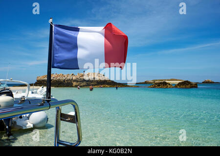 The beautiful Glenan Islands located off the west Finistere coast near Concarneau Brittany France. Stock Photo