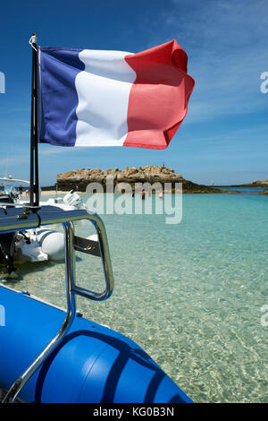 The beautiful Glenan Islands located off the west Finistere coast near Concarneau Brittany France. Stock Photo