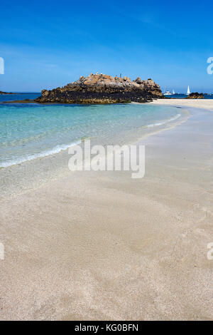 The beautiful Glenan Islands located off the west Finistere coast near Concarneau Brittany France. Stock Photo