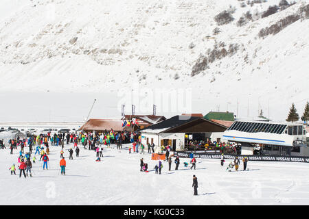 CAMPO FELICE, ITALY - January 14, 2017: famous ski resort in Abruzzo, on the Apennines mountains, a few kilometers from Rome. Stock Photo