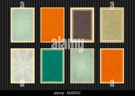 Set of empty retro cards Stock Vector