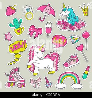 Girl's vector stickers Stock Vector