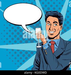 Businessman pop art Stock Vector