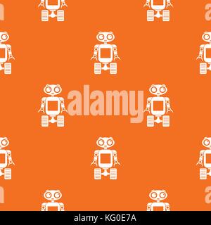 Robot on wheels pattern seamless Stock Vector