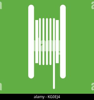 Electric cable in coil icon green Stock Vector
