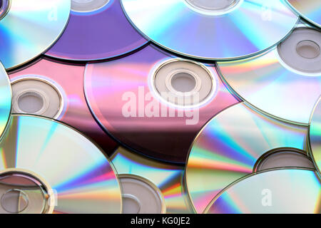 Background made from lot of colorful compact discs Stock Photo