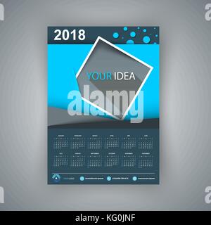 Calendar for 2018 year. Stock Vector