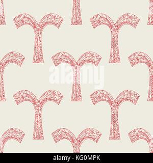 Aries zodiac sign. Vector hand drawn horoscope pattern. Astrological seamless background. Stock Vector