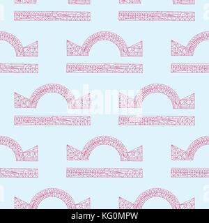 Libra zodiac sign. Vector hand drawn horoscope pattern. Astrological seamless background. Stock Vector