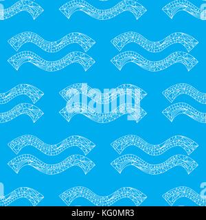 Aquarius zodiac sign. Vector hand drawn horoscope pattern. Astrological seamless background. Stock Vector