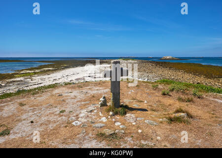 The beautiful Glenan Islands located off the west Finistere coast near Concarneau Brittany France. Stock Photo