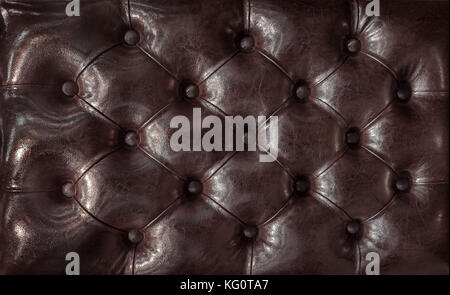 Decorative background of genuine leather capitone texture Stock Photo