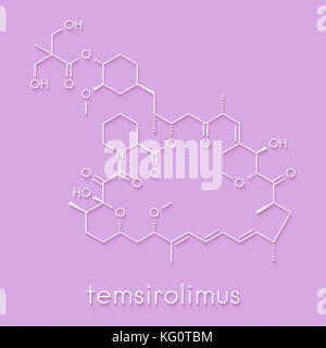 Temsirolimus cancer drug molecule. Prodrug of sirolimus (rapamycin). Skeletal formula. Stock Photo