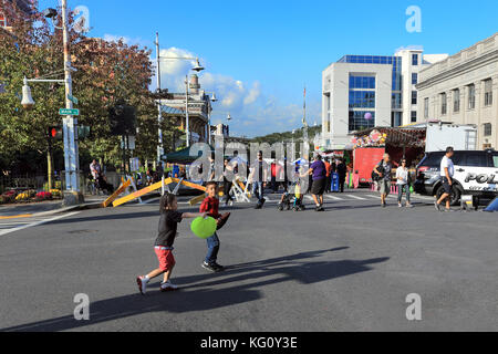 Street festival downtown Yonkers New York Stock Photo