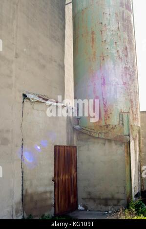 Ancient factory with rusty warehouse Stock Photo
