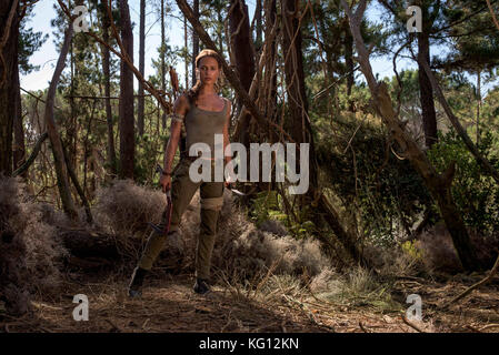 RELEASE DATE: March 16, 2018 TITLE: Tomb Raider STUDIO: MGM DIRECTOR: Roar Uthaug PLOT: Lara Croft, the fiercely independent daughter of a missing adventurer, must push herself beyond her limits when she finds herself on the island where her father disappeared. STARRING: ALICIA VIKANDER as Lara Croft. (Credit Image: © MGM/Entertainment Pictures) Stock Photo