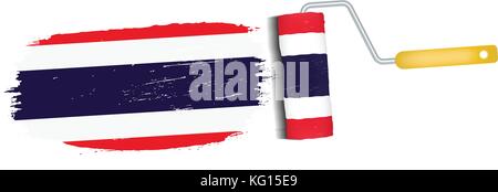 Brush Stroke With Thailand National Flag Isolated On A White Background. Vector Illustration. Stock Vector