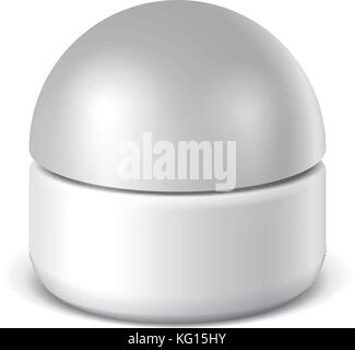 White Cosmetic cream jars. Vector illustration Stock Vector
