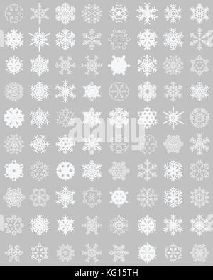 illustration of icon set of 6 different snowflakes. Set-2 Stock Photo ...