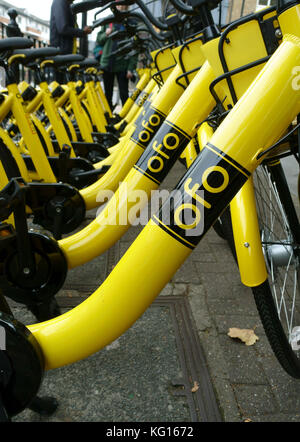 Ofo rental bike scheme launches in London Stock Photo