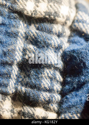 close up of blue and white fabric texture pajamas; essex; england; uk Stock Photo