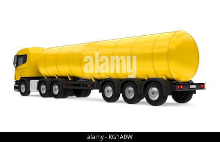 Yellow Fuel Tanker Truck Stock Photo