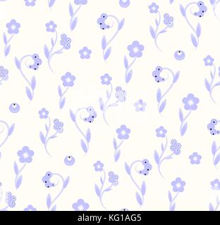 delicate seamless pattern floral blue pattern Stock Vector