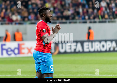 November 3, 2017: Constantin Budescu #11 (FCSB Bucharest) during the UEFA  Europa League 2017-2018, Group Stage, Groupe G game between FCSB Bucharest  (ROU) and Hapoel Beer-Sheva FC (ISR) at National Arena Stadium, Bucharest,  Romania