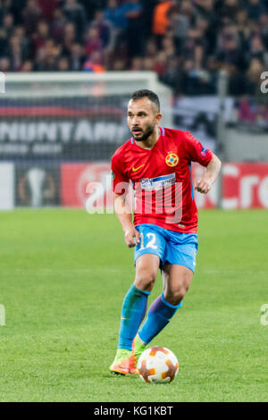 November 3, 2017: Constantin Budescu #11 (FCSB Bucharest) during the UEFA  Europa League 2017-2018, Group Stage, Groupe G game between FCSB Bucharest  (ROU) and Hapoel Beer-Sheva FC (ISR) at National Arena Stadium, Bucharest,  Romania