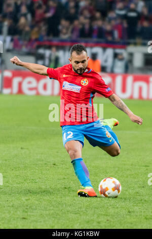 November 3, 2017: Constantin Budescu #11 (FCSB Bucharest) during the UEFA  Europa League 2017-2018, Group Stage, Groupe G game between FCSB Bucharest  (ROU) and Hapoel Beer-Sheva FC (ISR) at National Arena Stadium, Bucharest,  Romania