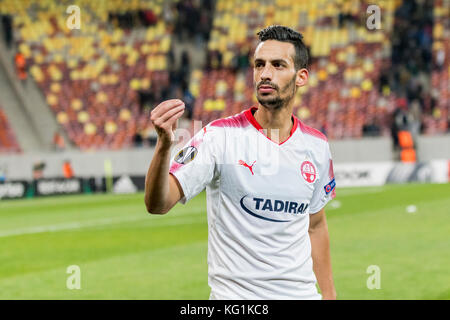 November 3, 2017: Constantin Budescu #11 (FCSB Bucharest) during the UEFA  Europa League 2017-2018, Group Stage, Groupe G game between FCSB Bucharest  (ROU) and Hapoel Beer-Sheva FC (ISR) at National Arena Stadium, Bucharest,  Romania