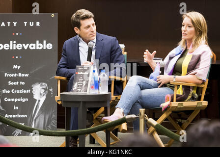 New York, NY, USA. 2nd Nov, 2017. KATY TUR, NBC correspondent and author of ''Unbelievable: My Front-Row Seat to the Craziest Campaign in American History'' and CBS News correspondent TONY DOKOUPIL, at Barnes & Noble on the Upper West Side of New York, November 2, 2017 in New York, NY Credit: Michael Brochstein/ZUMA Wire/Alamy Live News Stock Photo