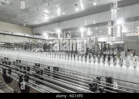 factory shop for the production of glass bottles and beverage Stock Photo