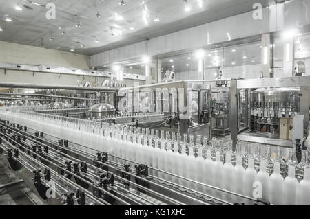 factory shop for the production of glass bottles and beverage Stock Photo